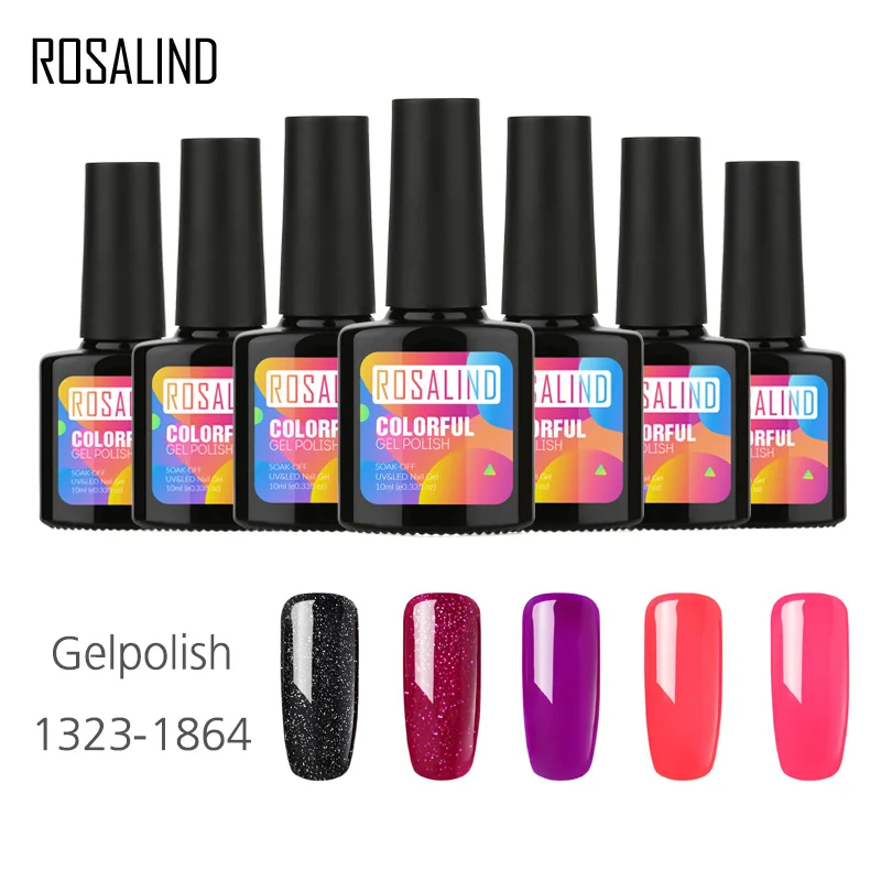 

ROSALIND Gel 1S P+Black Bottle 10ML Nude Color 1323-1465 Gel Nail Polish Nail Art UV LED Gel Lacquer NEW Nail Glue