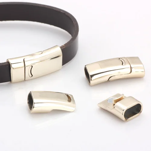 OlingArt 26*13mm 2pcs/lot Magnetic Clasp Rhodium/rose gold/KC gold DIY Jewelry making 10*4mm leather cord Watch bracelet chain - Цвет: KC gold  2pcs 4mm