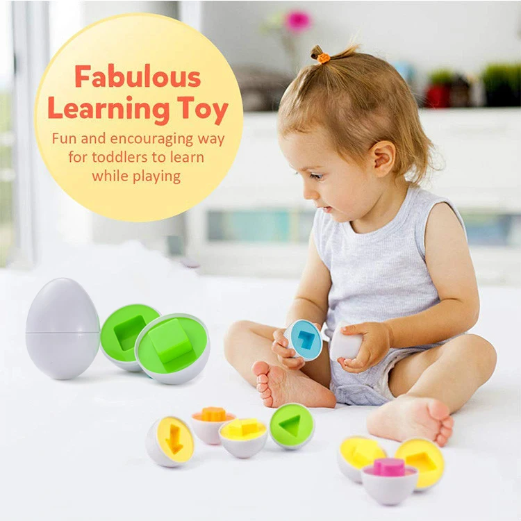 6Pcs Montessori Learning Education Math Toys Smart Eggs / Plastic Screws 3D Puzzle Game For Baby Children Educational Toys GYH