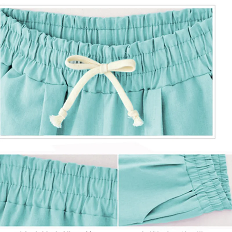 Осенние женские штаны-шаровары размера плюс 6XL, повседневные льняные штаны с эластичной резинкой на талии для женщин, модные летние тонкие брюки длиной до щиколотки