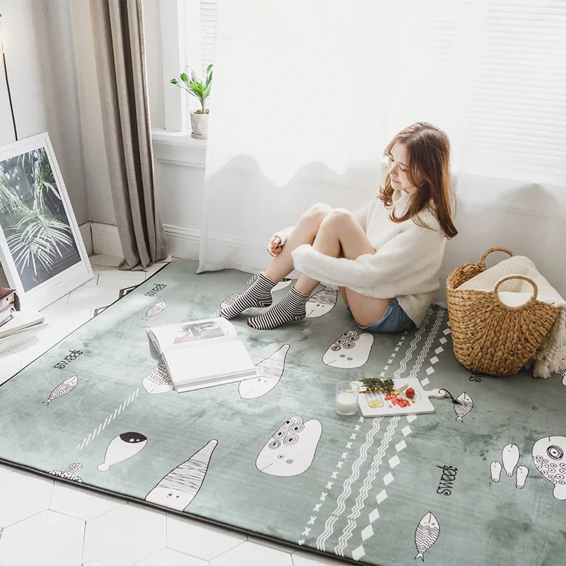 Aliexpress Infant Shining Simple Baby Play Mat 190x195cm Large Infant Shining Simple Baby Play Mat 190x195cm Large Multifunction Suede Rug Machine Washable Bedside Crawling Pad