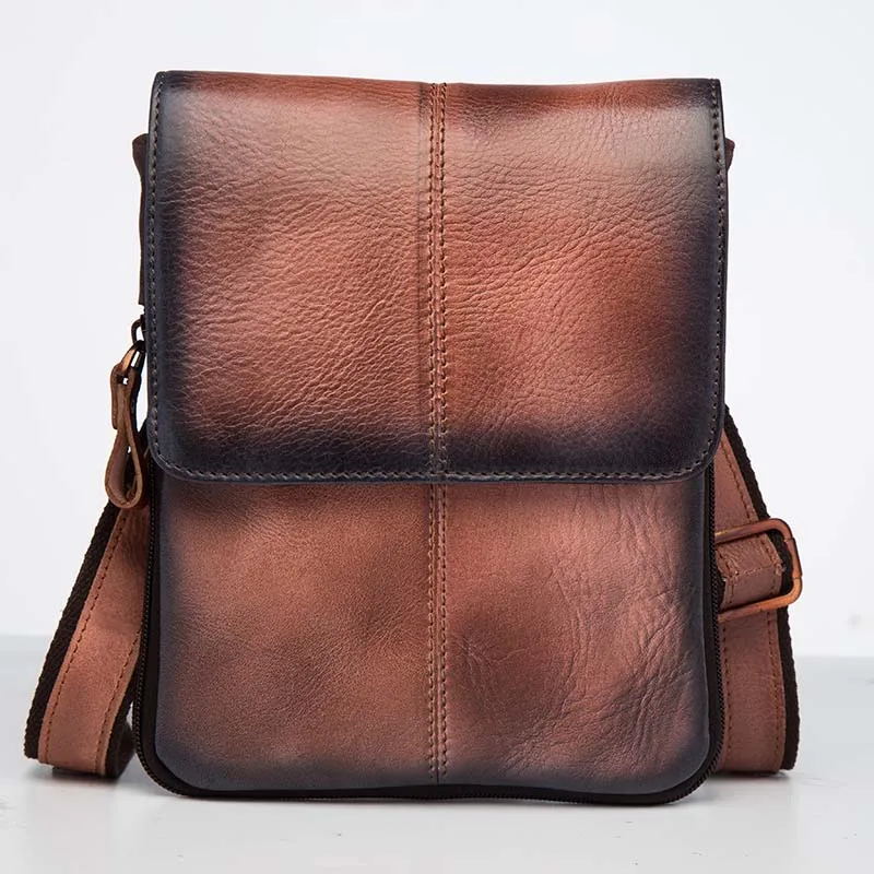 Натуральная кожа Мужская модная повседневная маленькая тонкая сумка-мессенджер через плечо дизайнерская поясная сумка для телефона 8713c - Цвет: burgundy