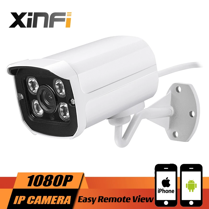 

XINFI Aluminum Metal Waterproof Outdoor Bullet IP Camera 720P 960P 1080P Security Camera CCTV 4PCS ARRAY LED Board ONVIF Camera