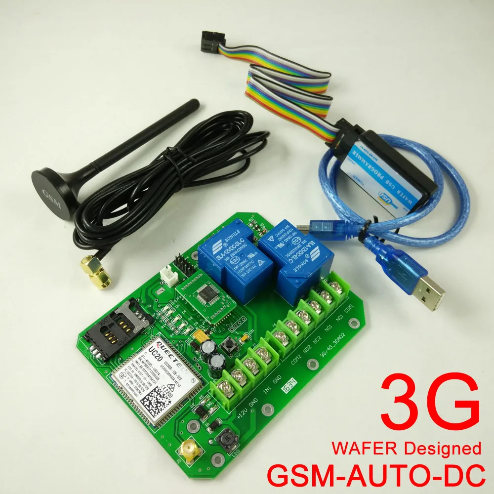 3G Version GSM-AUTO Double Big relay GSM remote switch One alarm input port (On board clock for your timer working function )