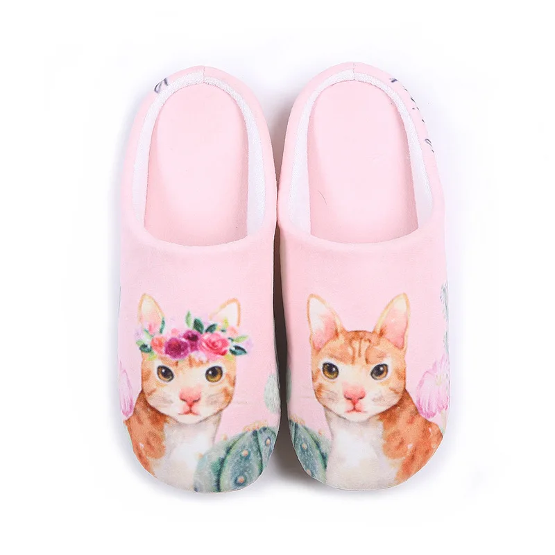 

Animal Fluffy Warm Indoor Cat Slippers Women 2018 Winter Casual Plush Dog Shoes Pantoufles Home Slippers Zapatos De Mujer