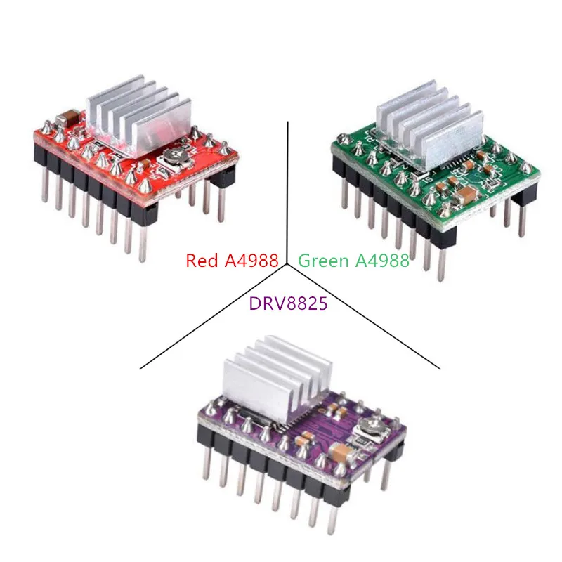 Детали 3D-принтера StepStick A4988 DRV8825 Драйвер шагового двигателя с теплоотводом Reprap RAMPS 1,4 1,5 1,6 MKS GEN V1.4 плата
