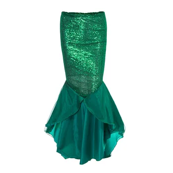 

Mermaid High Waist Paillette Half-body Longuette Solid Color Skirts Ladies