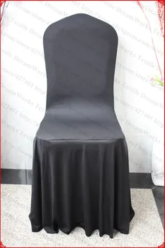 

Black Color Elegant Pleated Swag Spandex Chair Cover/Lycra Chair Cover/Backdrop For Wedding Party Hotel Banquet Home Decorations