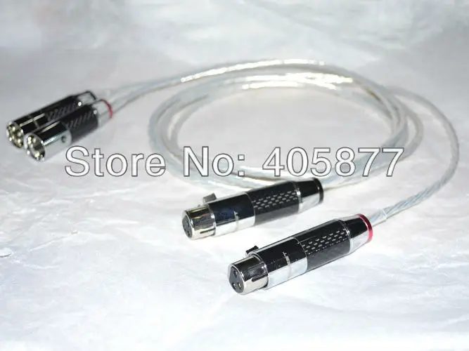 Hi End silver plated XLR AUDIO CABLE 1m with carbon fiber xlr connector