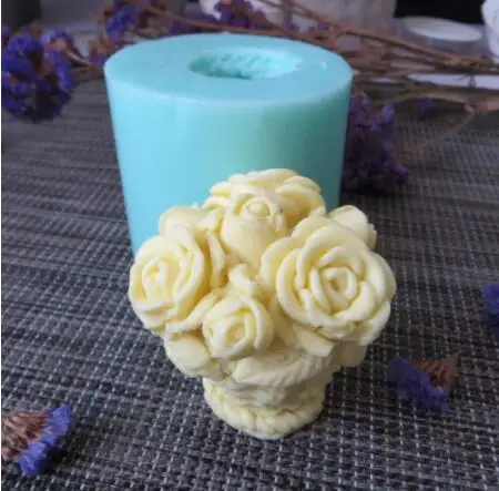 PRZY HC0093 3D формы Цветочная корзина цветы силиконовая форма для мыла Цветочная свеча Ароматизированная форма формы для мыла полимерные глиняные формы