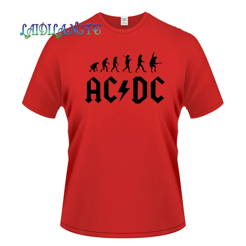 Новинка 2018New Camisetas AC/DC band rock Футболка мужская acdc футболки с рисунками Повседневная футболка с круглым вырезом в стиле хип-хоп короткий рукав хлопковый топ - Цвет: red