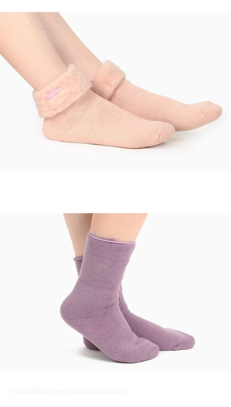 CHAOZHU/женские теплые носки; Утепленные зимние лыжные носки; бархатные домашние носки для сна; зимние женские модные флисовые Носки