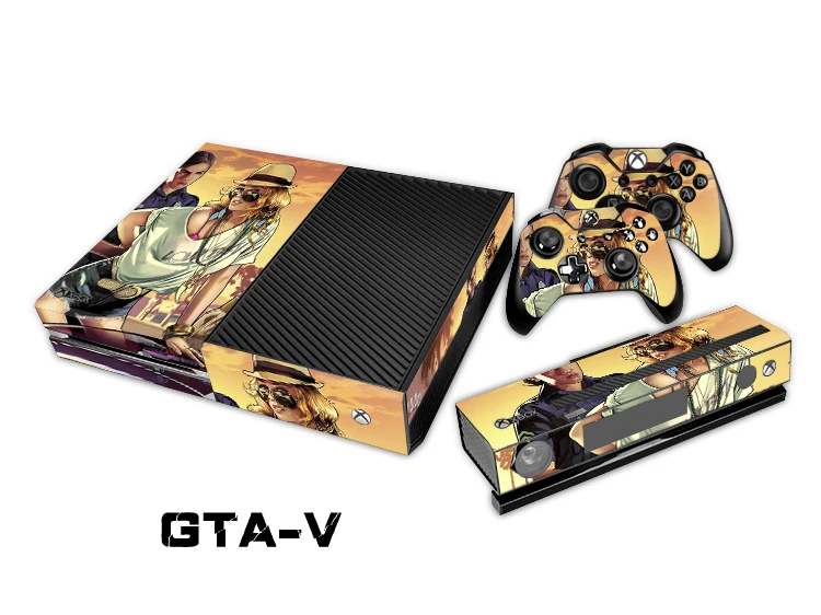 

OSTSTICKER For GTA - V 5 Decal For XBOX ONE Stickers + 2 Pcs Controller Cover Skin Console Protective Flim