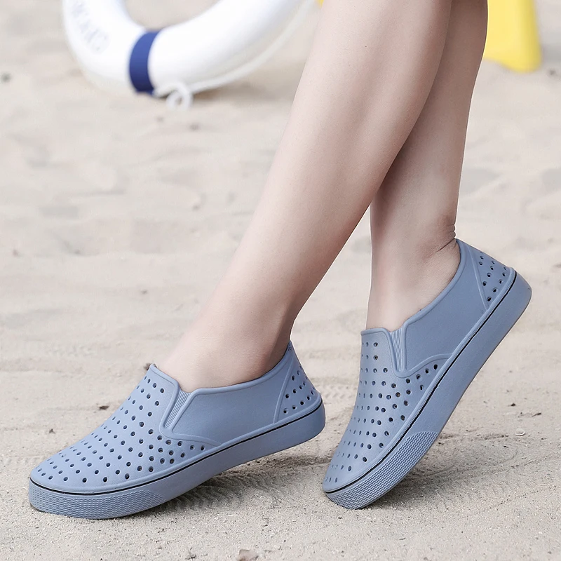 

Casual Native Summer Man Sandals Hollow Outdoor Jelly Garden Breathable Hole Cutout Slip on Male Cool Flat Solid Shoes for Men 5