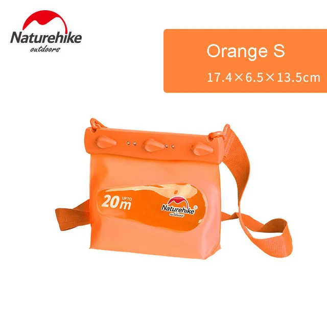 NatureHike 20 метров Водонепроницаемый мешок для телефона сухой мешок Кемпинг лодки открытый морской Плавание Дайвинг водонепроницаемый мешок - Цвет: Orange S