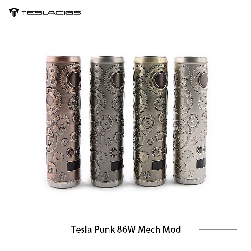 

E Cigarette Tesla Punk 86W Mech Mod Teslacigs Max 86W Mechanical Mod Single 18650 Vape Electronic Cigarette Mod VS Vgod Mech Mod
