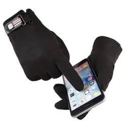 Зимние мужские перчатки утепленные кашемировые термоварежки мужские перчатки Функция касания экрана антискользящие перчатки для