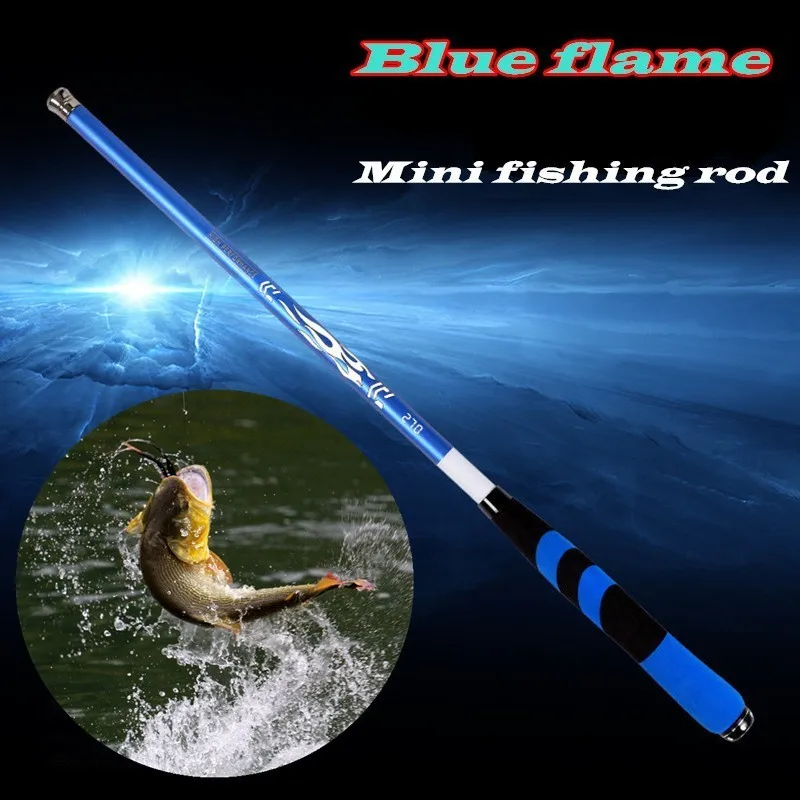 Telescopic Fishing Rod Mini Portable Blue Casting Hand Fish Pole Ultra