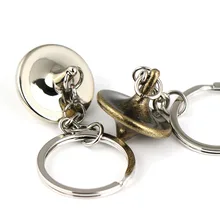 Полированный хром гироскоп брелок креативные забавные аксессуары фильм создания реквизит спин брелок кольцо брелок