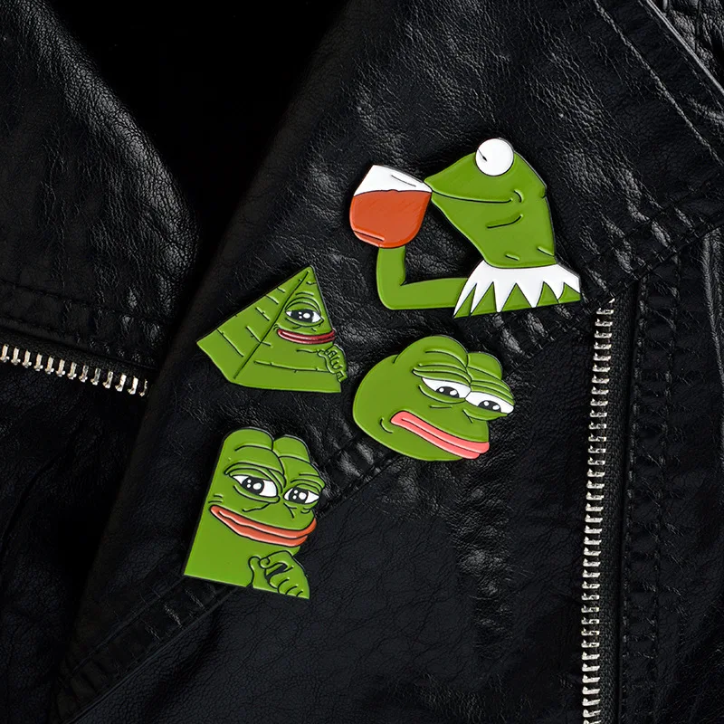 TJP 1 шт./шт. 4 шт. лягушка Pepe брошь булавки мультфильм милый грустный нагрудные
