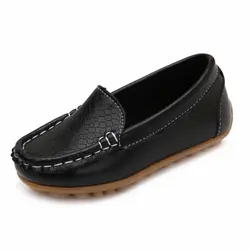 Новые детские обувь классические Модная обувь из искусственной кожи для девочек и мальчиков обувь без каблука Повседневное обувь для