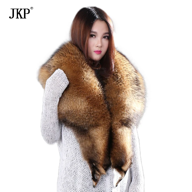 Воротник из натурального меха енота женский воротник 100% шаль енота|raccoon collar|real