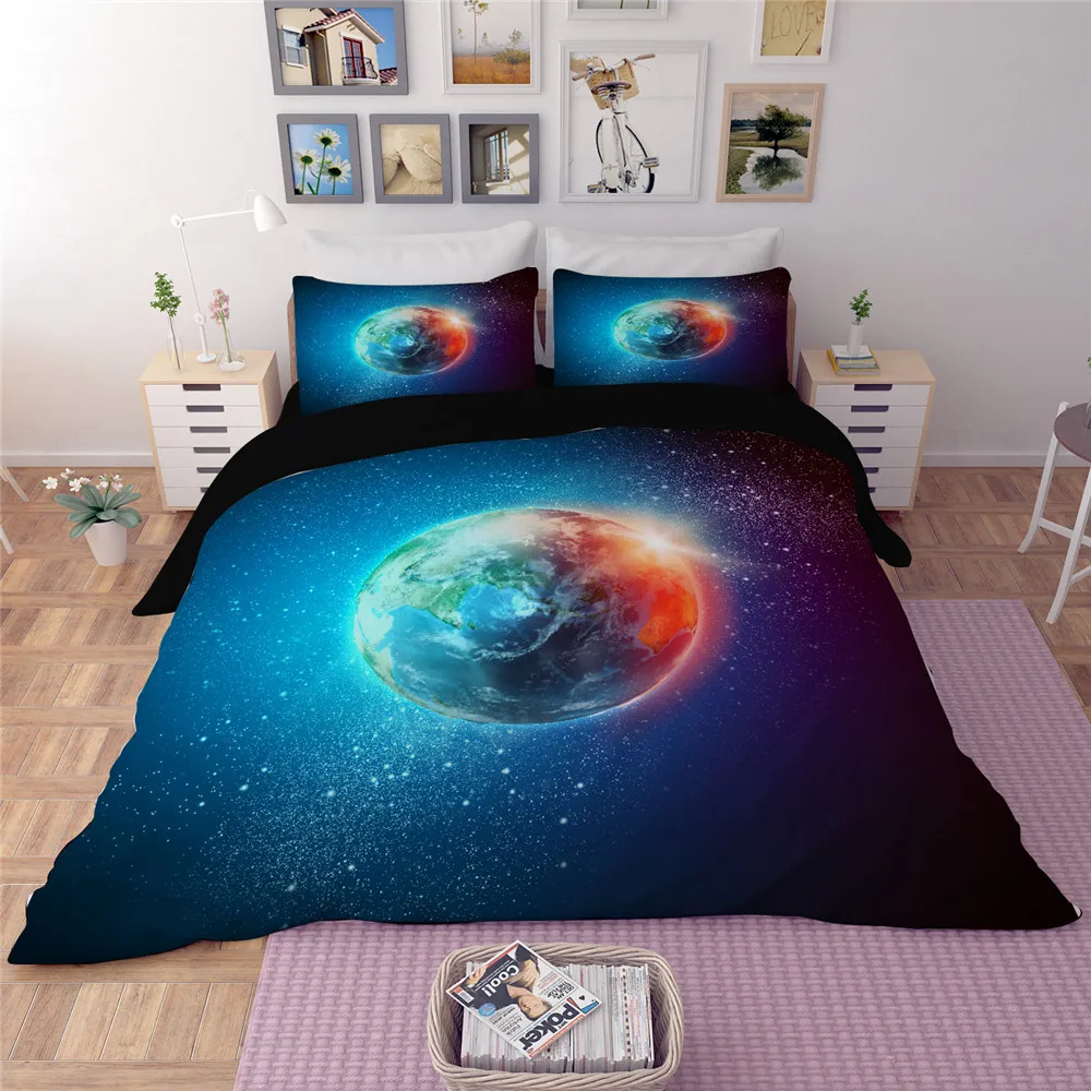 3D Galaxy постельные принадлежности Королева Размер Вселенная космическое