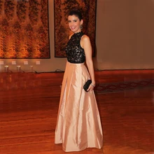 Long Elegant Evening Dresses 2017 Sexy Party Celebrity Formal Prom Gowns Kaftan Hijab Lace Taffeta Long Real Life Robe De Soiree