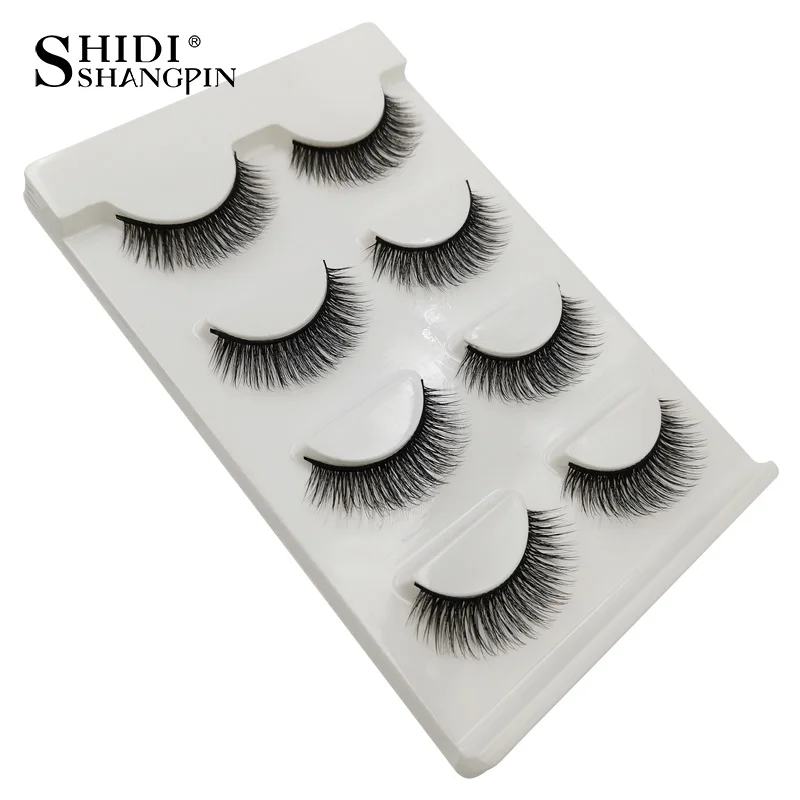 

SHIDISHANGPIN 4 Pairs Mink eyelashes Long Lashes Makeup Cilios Eyelashes Natural Maquillajes 3d Mink Hair Lashes False Eyelashes