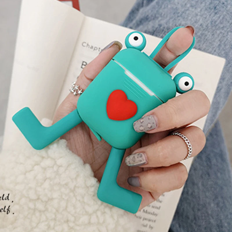 Cute Cartoon frog Case For AirPods Protective Cover Skin Accessories for Apple Airpods Bluetooth Wireless Earphone Charging Box (4)