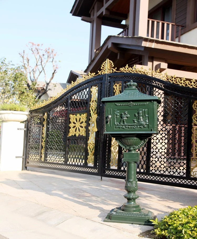 

vertical Mailbox Postbox Mail Box Aluminium alloy upright Metal Post Letters Box Rustic Country Cast Iron garden outdoor supply