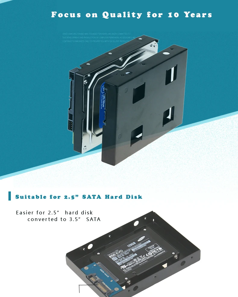 2," SATA HDD диск до 3,5" SATA жесткий диск кронштейн/жесткий диск конвертер SSD адаптер отверстия для рассеивания для рабочего стола HDD конвертер