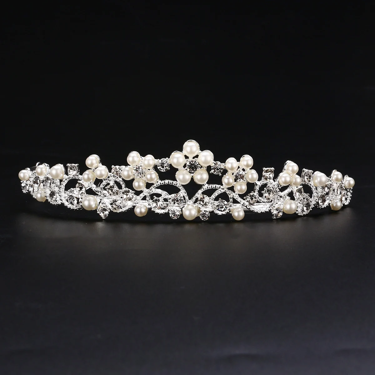 Bling Crystal Tiara Rhinestone Bridal Crown with Side Comb Glittering