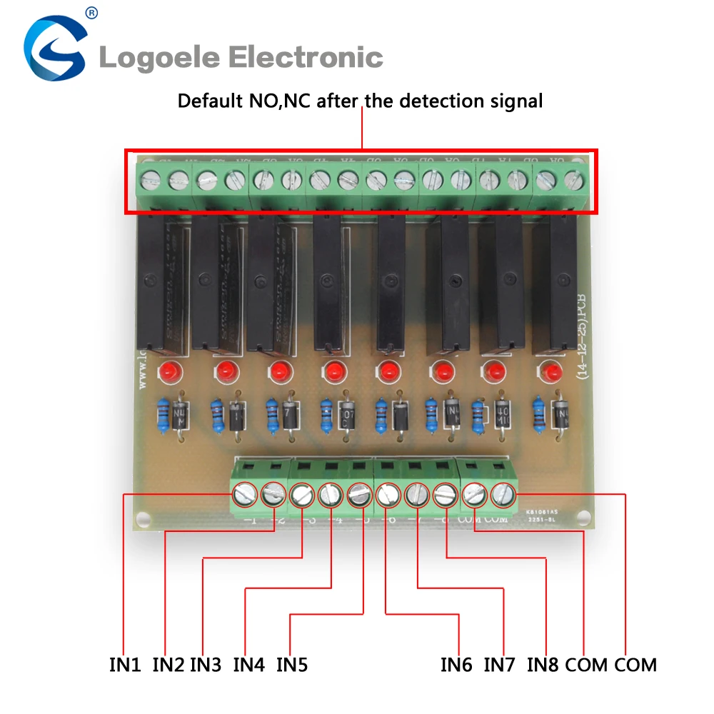 8 channel relay module eight panels driver board module DC 12V 24V input signal NPN