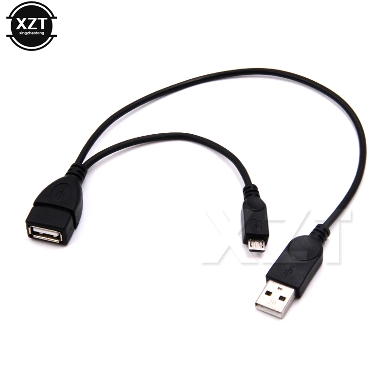 OTG 마이크로 USB 호스트 전력 변환기, 삼성에 적합한 용 Y 스플리터 USB 어댑터, 마이크로 5 핀 수 암 USB 2.0 케이블, 2 인 1