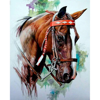 

Full Square/round Diamond 5D DIY Diamond Painting Horse head Embroidery Cross Stitch Rhinestone Mosaic Home Decor