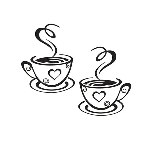 Special Price New Design Decals Pair Of Coffee Cups Wall Stickers Heart Shape Vinyl Wall Decal For Dining Room Removable Decoration Cafe Special Price New Design Decals Pair Of Coffee Cups Wall Stickers Heart Shape Vinyl Wall Decal For Dining Room Removable Decoration Cafe