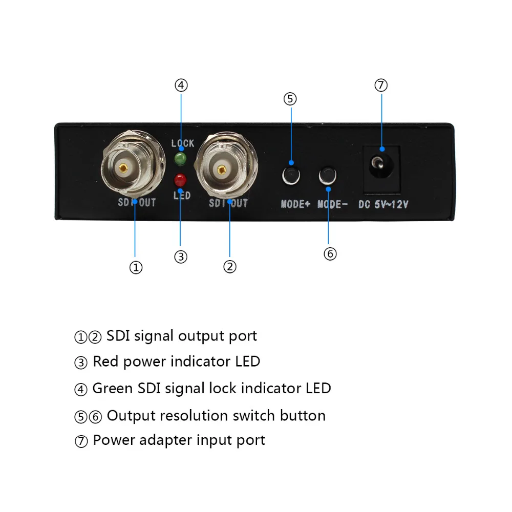 Hdmi-compatível com sdi conversor scaler 1x2 (2