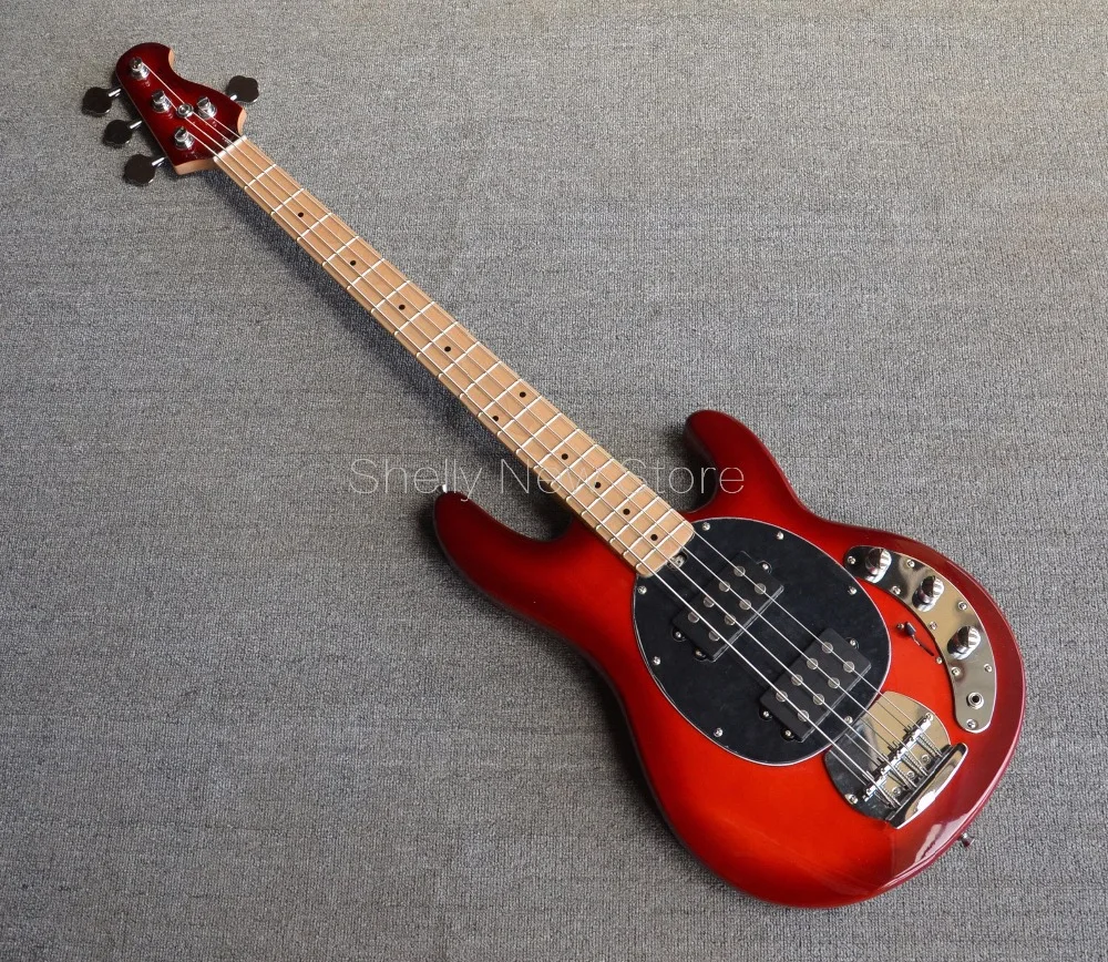 

Shelly new store factory custom MusicMan StingRay bass red 4 strings 9V battery electric bass guitar musical instrument shop