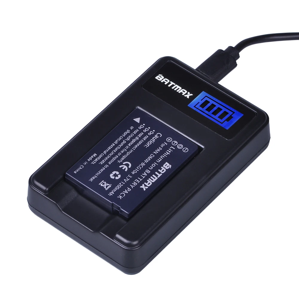 Аккумулятор 2xDMW BCG10 DMW BCG10E + зарядное устройство USB с ЖК дисплеем для Panasonic