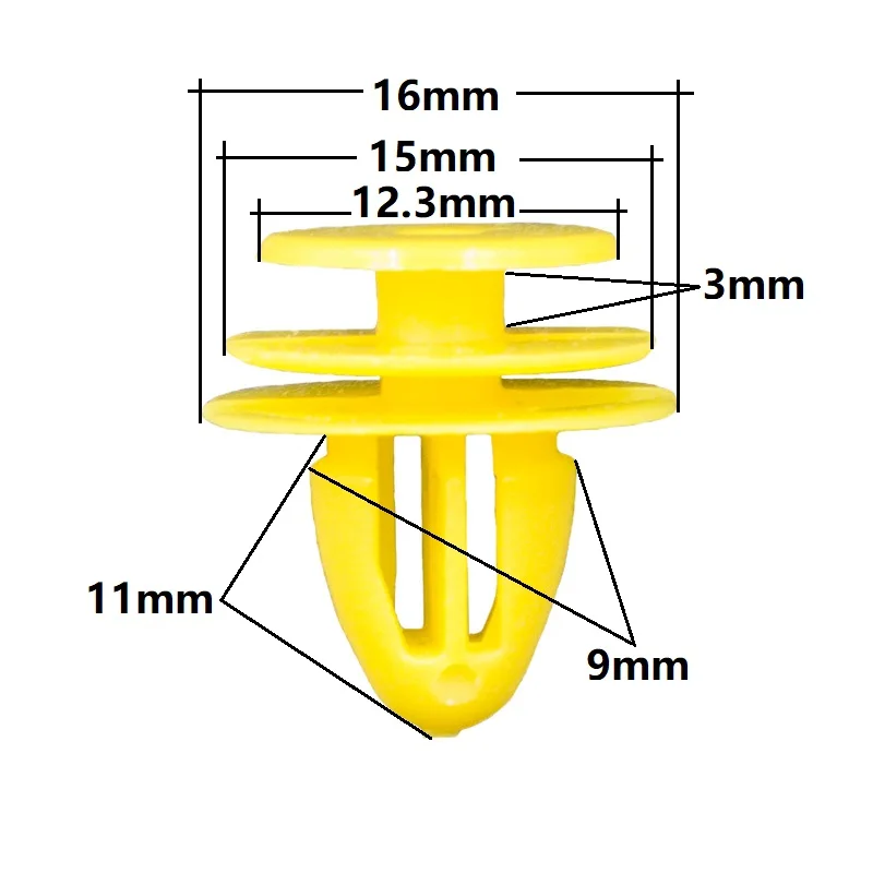 KELIMI 9 мм пластиковая заклепка Авто межкомнатные двери карты отделка фиксаторы для Панели Зажимы крепеж желтый для Kia hyundai кузова автомобиля