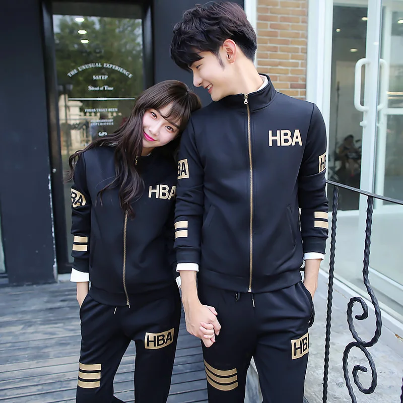 Hombres Mujeres Parejas Traje Sudadera Primavera Y Otoño Ropa Deportiva de Manga Larga Hoodies Ocasionales Carta sudaderas con capucha + pantalones chándal|couples panties|couple outfitssuit and combinations - AliExpress