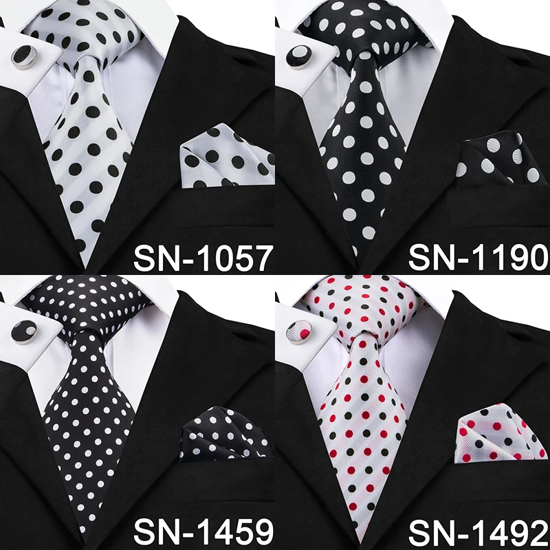 Hi-Tie дизайнерские галстуки в горошек шелковые галстуки для мужчин 8,5 см широкие деловые свадебные галстуки носовые платки Запонки Набор