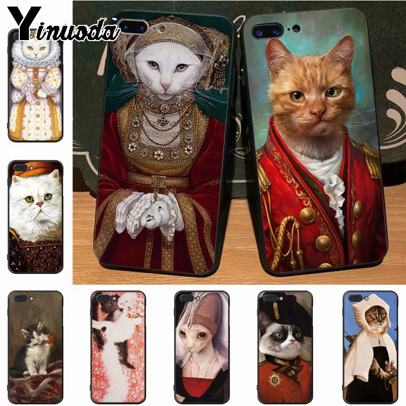 Мягкий чехол Yinuoda в стиле ретро с котом для iPhone 8 7 6 6S Plus X 5S 11pro SE xs max xr|Бамперы| |