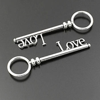 

(28998)10PCS 82x23MM Antique Silver Zinc Alloy LOVE KEY Charms Pendants Diy Jewelry Findings Accessories Wholesale