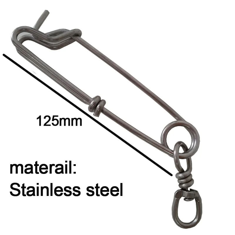 

Stainless Steel Fishing Swivels Snap Speargun Float Line Tuna Clip 700lb 5.5" Longline Branch Hanger Fishing Snap Swivels