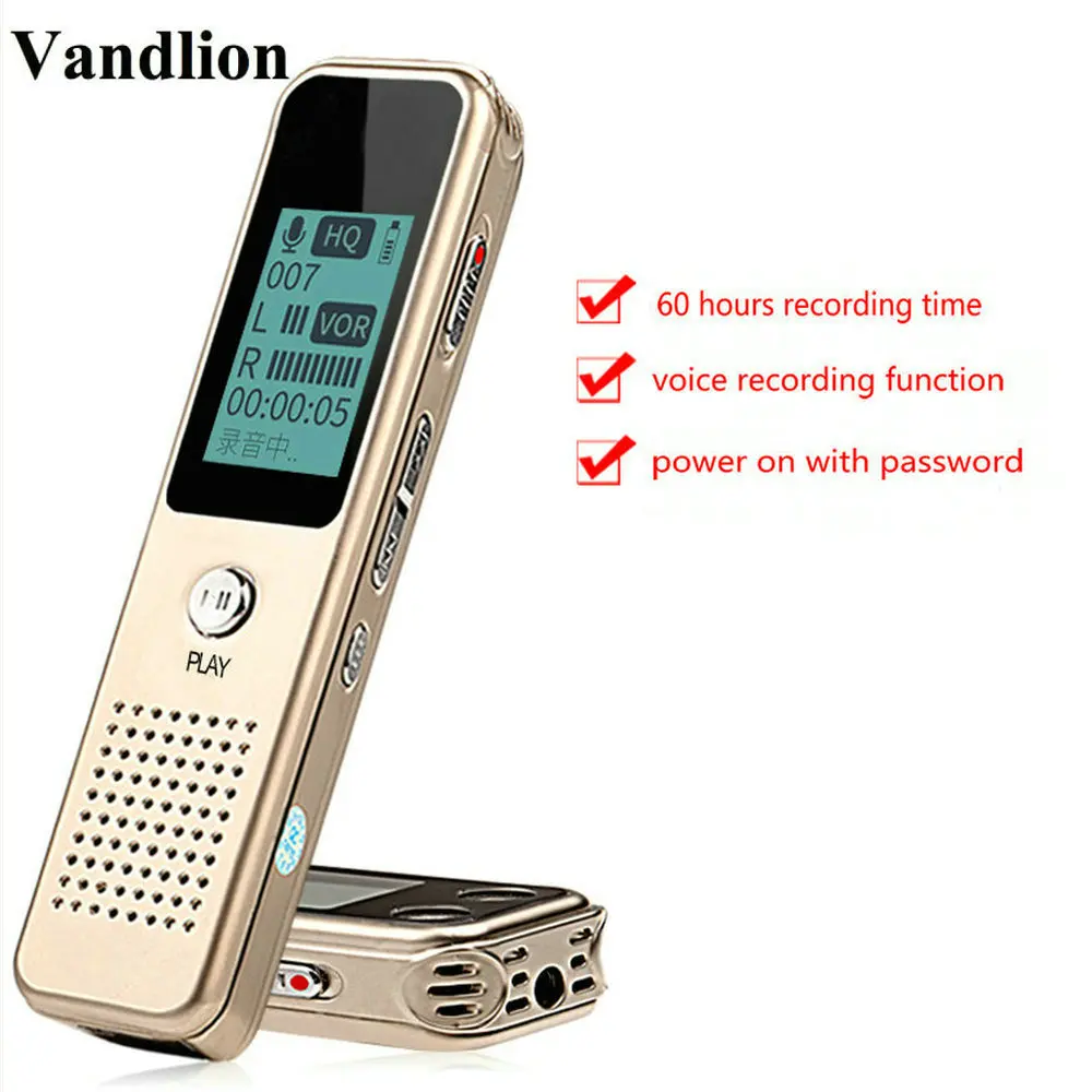 Vandlion V19 Профессиональный портативный мини цифровой Аудио Диктофон 8 ГБ диктофон