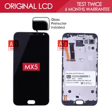 100% Tested ORIGINAL 5.5 inch Black White 1920×1080 AMOLED LCD For MEIZU MX5 Display Touch Screen With Frame Digitizer Assembly