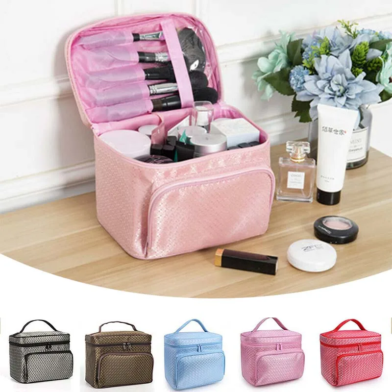 

Ladies Large Big Capacity Trevel Home Solid Waterproof Pretect Make Up Bag Vanity Case Cosmetic Nail Tech Storage Beauty Box