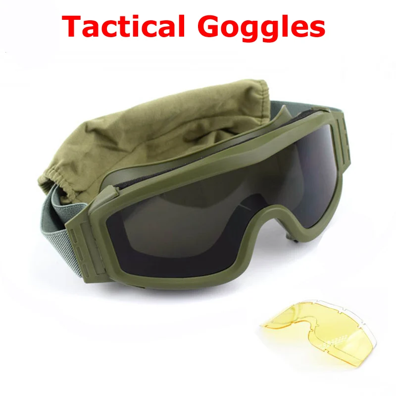 

Military Sunglasses Men Tactical Goggles Army Paintball Airsoft Glasses Windprrof Shooting Hunting Protection Glasses With 3 Len